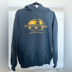 Thrifted over sized black science olympiad hoodie